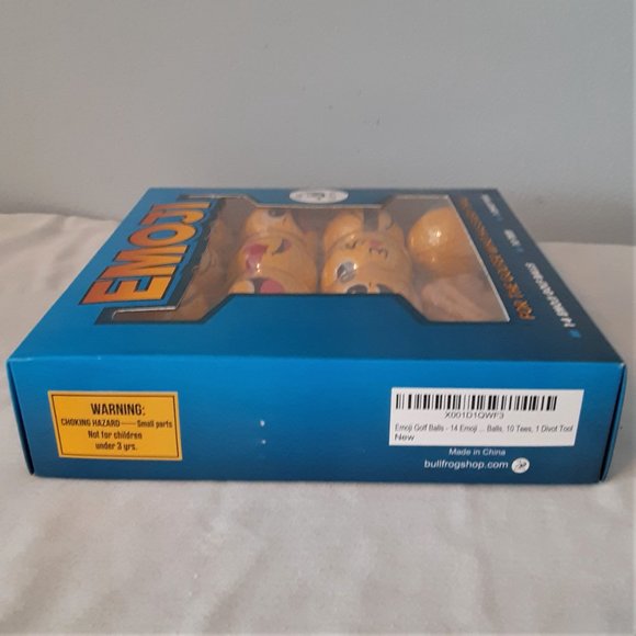 Emoji Golf Balls- Set of 14 Plus 10 Tees & 1 Divot Tool, By Bullfrog - Picture 4 of 7